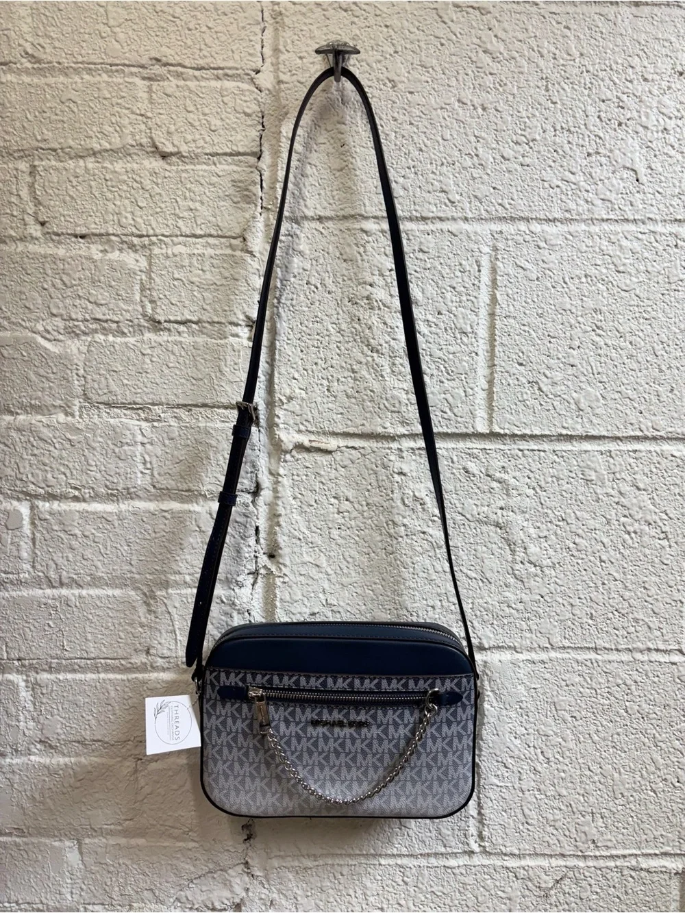 NWOT Michael Kors Blue Jet Set Large Ombré Signature Logo Crossbody Bag